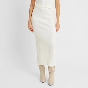 BOA knit midi skirt, cream, S